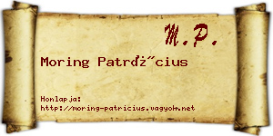 Moring Patrícius névjegykártya